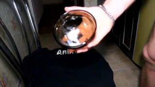 My home cumshot in a bowl