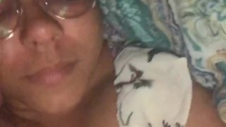 Rubbing my big tits