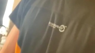 Straight Brit cums in kitchen 