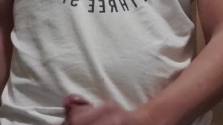Cumshot at work toilet