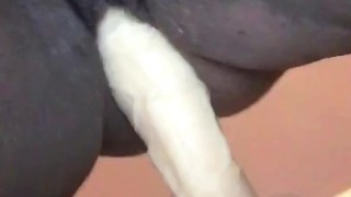 Phat pussy riding dildo 