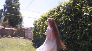 Hippie prance and dance outdoors