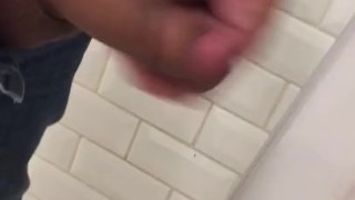 Public urinal teen pulls out uncut dick exposed foreskin admiration