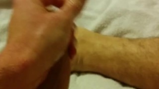 Sexy verbal guy cums on feet