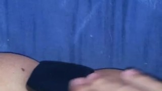 Teen jerks off in bed with buttblug in