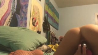 Girl with fat ass masturbates from the back