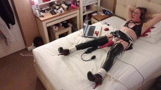 Solo Self Rope Bondage and Doxy Magic Wand Orgasm