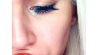 Sexy Blonde Gets Throat Fuck By Dildo