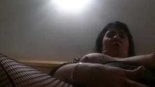 Horny BBW left alone to play