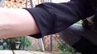 A Morning Pee On My Deck In The Rain