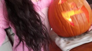 Happy Halloween! Dousing A Jack-o-Lantern Flame With My Piss