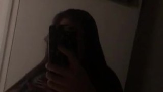Teasing Breast Play in Mirror 