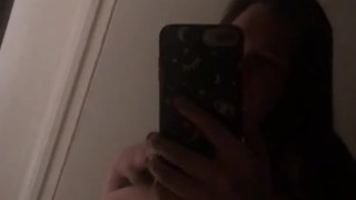 Teasing Breast Play in Mirror 