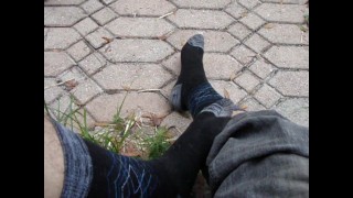 FTM Transman Rubs Feet Together in Sneakers and Socks