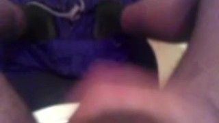 Masturbating in the restroom with cumshot