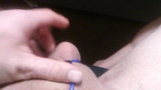 POV Transgirl, First Time Using Sliding Double Sex Ring; No Audio