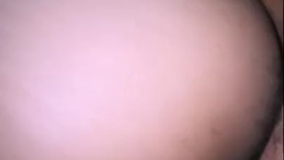 hot brunette doggystyle ends in a deep creampie