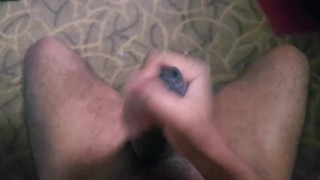 Indian boy plays with foreskin and shoots cum (POV)