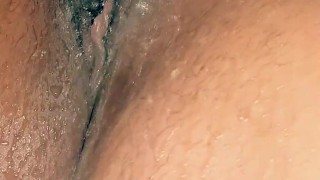 My stepmom washing her wet pussy