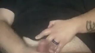 Watching porn fucking my pussy stroker big cumshot finish 