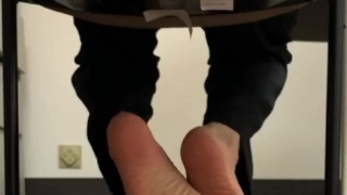 Under the chair feet voyeur 