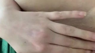 Slutty girl rubs wet pussy 