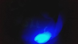 playing with glow paint