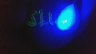 playing with glow paint