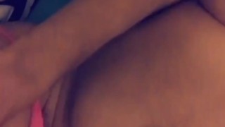 Busty teen plays with tight pussy