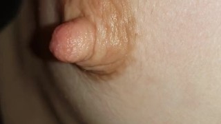 Lightly milking my nipples 