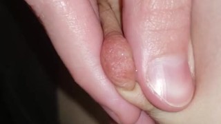 Lightly milking my nipples 