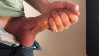 Big Cock Got Horny In Pants - Intense Orgasm and Moaning -Edging Fail-60fps