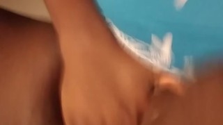 Ebony Milf relieving stress quick finger bang