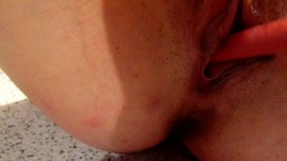 I spread my pussy live with a fake cock