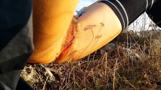 NO PANTIES up dress # PUSSY SHOW above the City (Part 1)