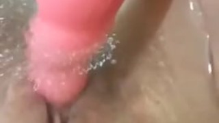 HORNY MILF MASTURBATES PUSSY WITH DILDO IN BATH