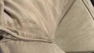 Man rubs cock while he’s home alone 