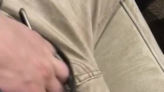 Man rubs cock while he’s home alone 