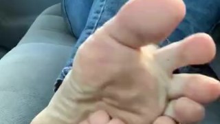 In my car with me and my feet 