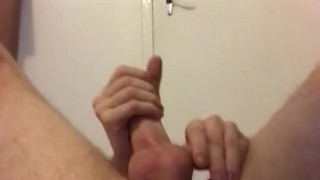Slim twink jerks and plays with hole