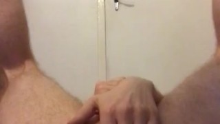 Slim twink jerks and plays with hole