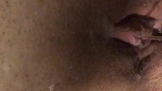 Cum on her pussy and then piss all over her