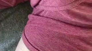 Straight man jerks off and cums on self