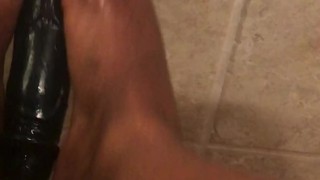 BBC dildo footjob