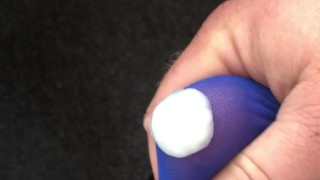 Cum through VS mesh g-string (with pre-cum and cum stained chair)