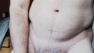 Vibrator makes cock cum