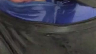 Jerking in Multiple Latex Catsuits with Big Cumshot 