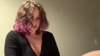 Curvy domme with a strap on pegs sub spouse in hotel room (MrsDommeRee)