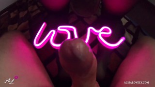 Amateur Couple Romantic Sex under the Light of a Pink Lamp LOVE POV