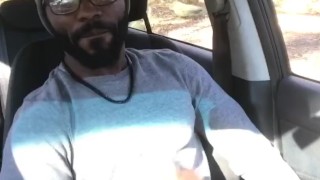 Horny Black Dude Stroke BBC & Cums in Public Trail
